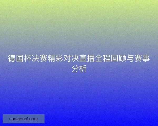 德国杯决赛精彩对决直播全程回顾与赛事分析